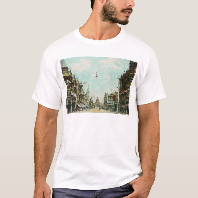 Ansicht von Mariposa Straße Rathaus T-Shirt (Vorderseite)
