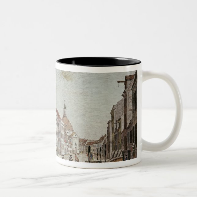 Ansicht von Mauer Strasse, Berlin, 1776 Zweifarbige Tasse (Rechts)