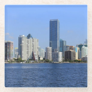 Ansicht von Miami-Skylinen Glasuntersetzer