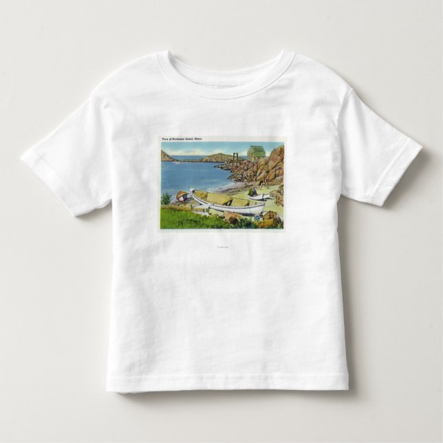 Ansicht von Monhegan Insel, Strand-Szene Kleinkind T-shirt (Vorderseite)