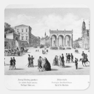 Ansicht von München, 1869 Quadratischer Aufkleber