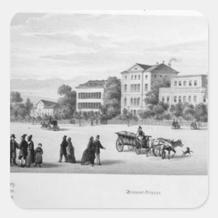 Ansicht von München, 1869 Quadratischer Aufkleber
