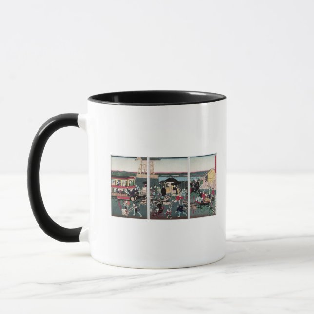 Ansicht von Nihonbashi in Tokyo, c.1870 Tasse (Links)