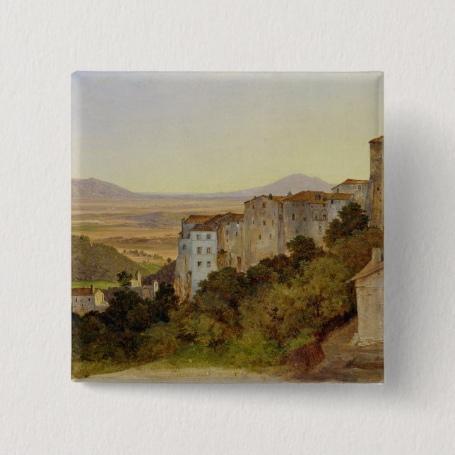 Ansicht von Olevano, 1821-24 Button (Vorderseite)