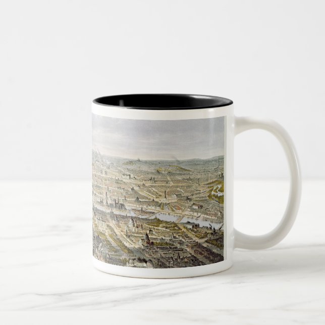Ansicht von Paris vom Bois de Boulogne Zweifarbige Tasse (Rechts)
