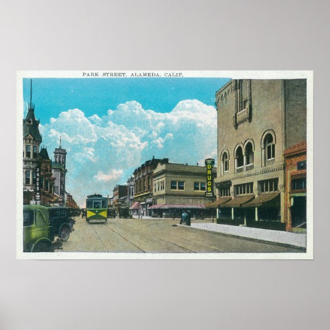 Ansicht von Park StreetAlameda, CA 2 Poster (Vorne)