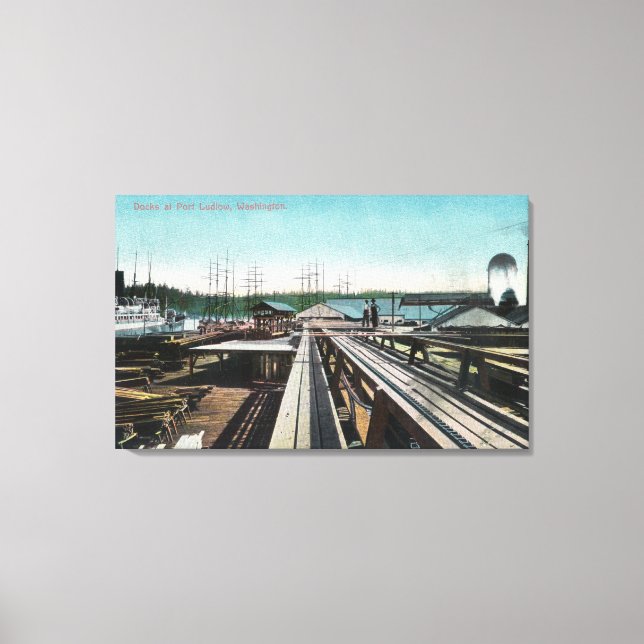 Ansicht von Port Ludlow DocksPort Ludlow, WA Leinwanddruck (Vorderseite)