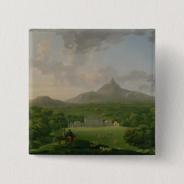 Ansicht von Powerscourt, Landkreis Wicklow, Button (Vorderseite)
