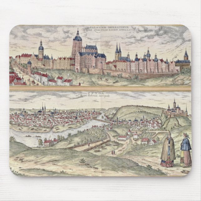 Ansicht von Prag-Vertretung (oben) der Mousepad (Vorne)