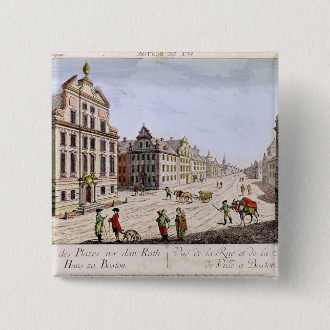 Ansicht von Rathaus, Boston Button (Vorderseite)
