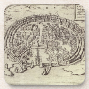 Ansicht von Rhodos, 'vom Theater der Hauptstädte Untersetzer