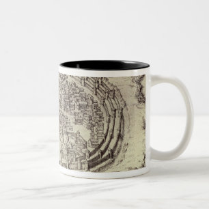 Ansicht von Rhodos, 'vom Theater der Hauptstädte Zweifarbige Tasse