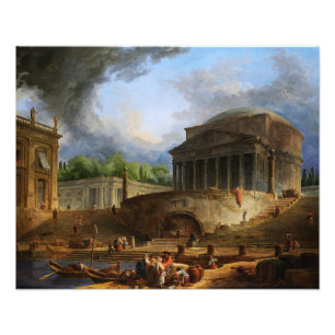 Ansicht von Ripetta von Hubert Robert Fotodruck