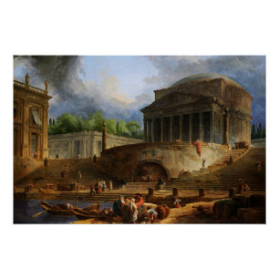 Ansicht von Ripetta von Hubert Robert Poster