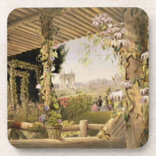 Ansicht von rustikalen Seat, Shrublands, 'vom G Untersetzer