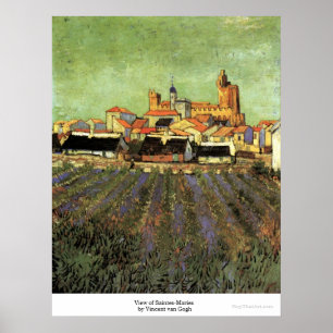 Ansicht von Saintes-Maries von Vincent van Gogh Poster