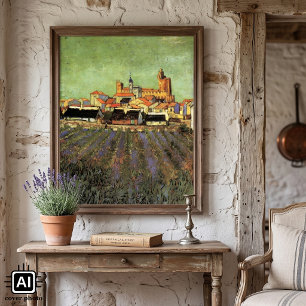 Ansicht von Saintes Maries von Vincent van Gogh Poster