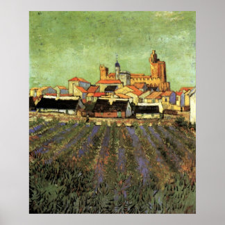 Ansicht von Saintes-Maries von Vincent van Gogh Poster