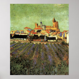 Ansicht von Saintes Maries von Vincent van Gogh Poster