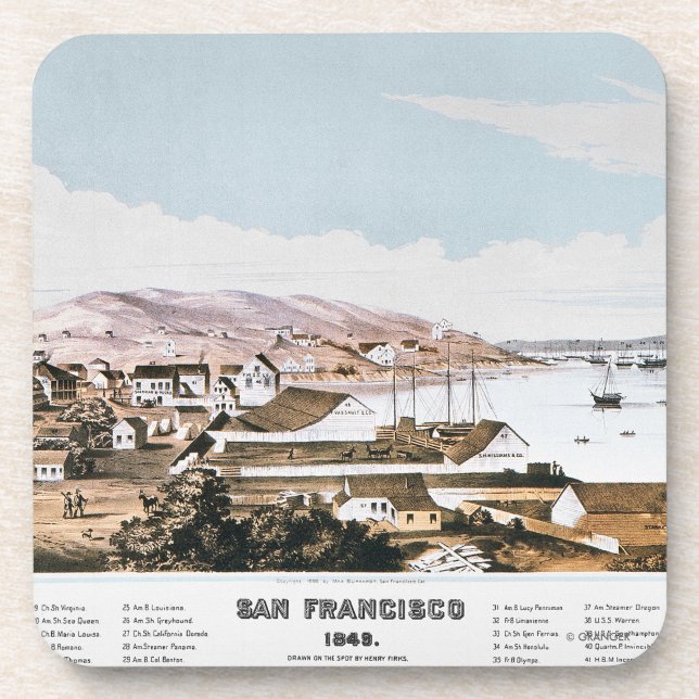 Ansicht von San Francisco, 1849 Untersetzer (Vorderseite)