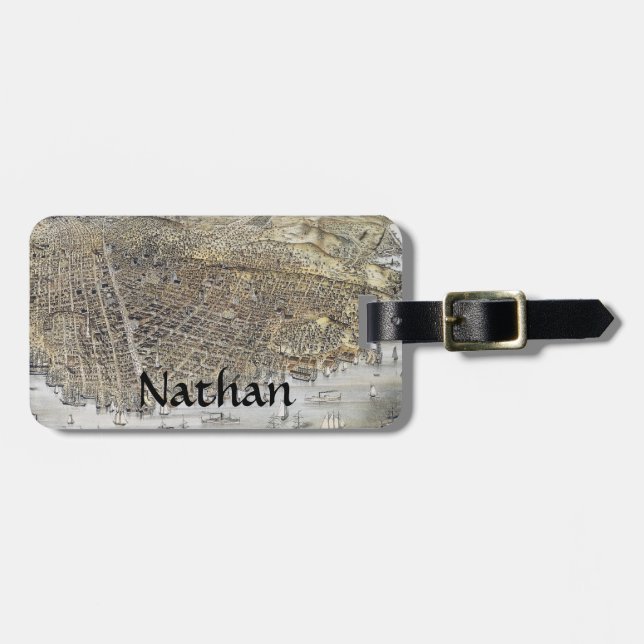 Ansicht von San Francisco, 1878 Gepäckanhänger (Vorderseite horizontal)