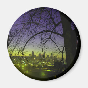 Ansicht von Seattle an der Dämmerung Magnet