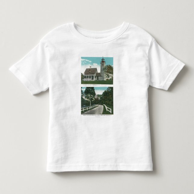 Ansicht von See Champlain Leuchtturm Kleinkind T-shirt (Vorderseite)