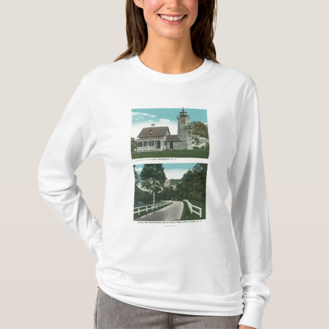Ansicht von See Champlain Leuchtturm T-Shirt (Vorderseite)