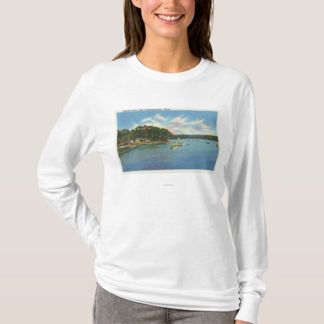 Ansicht von See Cobbosseecontee in Pernette Bucht T-Shirt (Vorderseite)