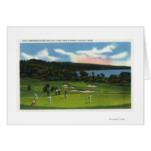 Ansicht von See Cobbosseecontee und von Golfplatz