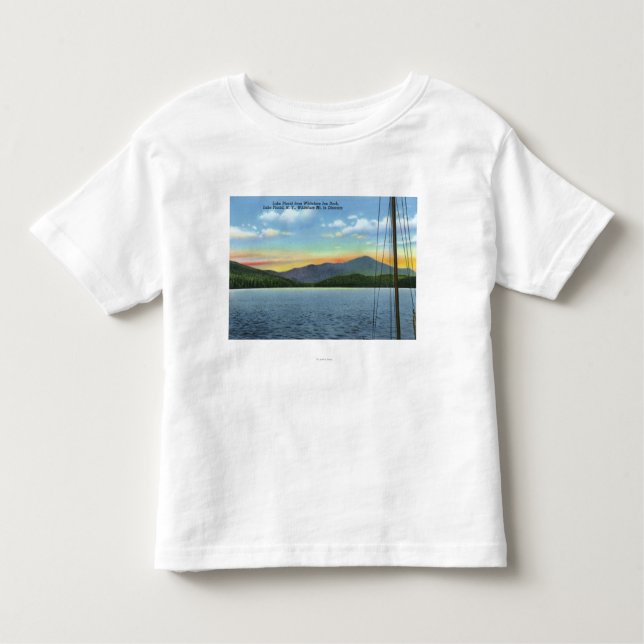 Ansicht von See vom Whiteface Gasthaus-Dock Kleinkind T-shirt (Vorderseite)