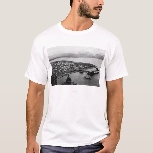 Ansicht von Seward, Alaska von der Luft-Fotografie T-Shirt (Vorderseite)