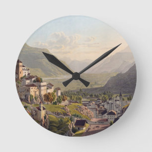 Ansicht von Sion, Illustration 'von der Reise Runde Wanduhr