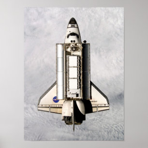 Ansicht von Space Shuttle Endeavour von ISS (STS-1 Poster