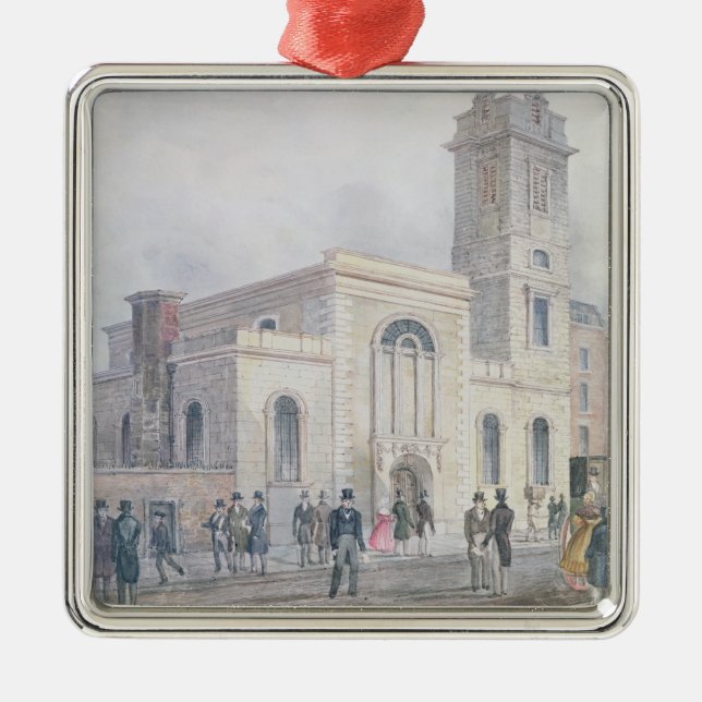 Ansicht von St Bartholomew Kirche Silbernes Ornament (Vorne)