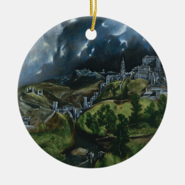 Ansicht von Toledo, El Greco Keramikornament (Vorne)