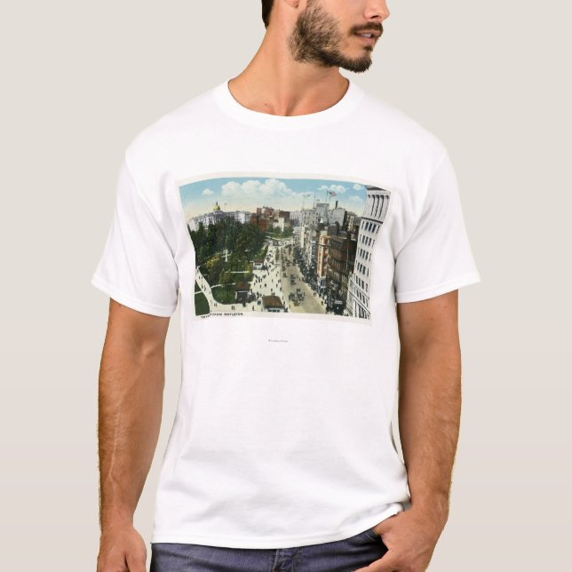 Ansicht von Tremont Straße von Boylston T-Shirt (Vorderseite)