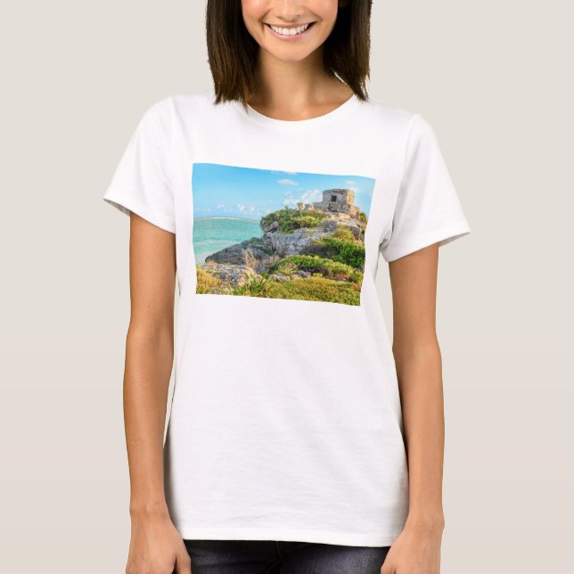 Ansicht von Tulum-Ruinen, Gott des Wind-Tempels, T-Shirt (Vorderseite)
