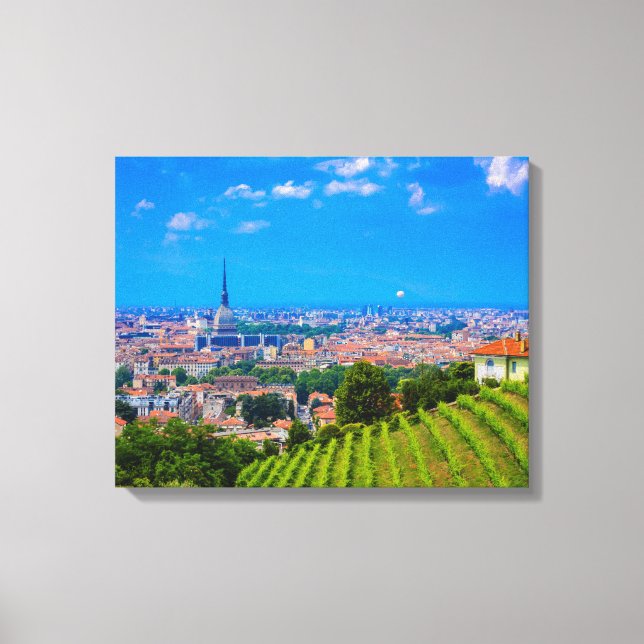 Ansicht von Turin auf Leinwand (Vorderseite)