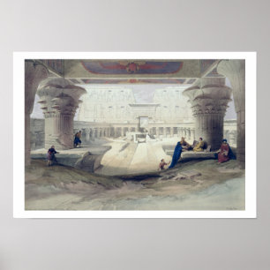 Ansicht von unterhalb des Portico des Tempels von Poster