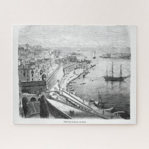 Ansicht von Valletta auf Malta 1874 Poster Puzzle
