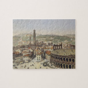 Ansicht von Verona, graviert von L. Cherbuin Puzzle