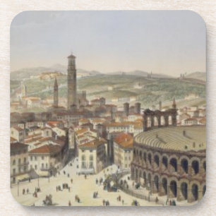 Ansicht von Verona, graviert von L. Cherbuin Untersetzer