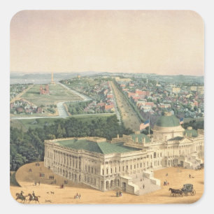 Ansicht von Washington, Kneipe. durch E. Sachse u. Quadratischer Aufkleber