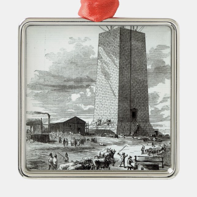 Ansicht von Washington-Monument Silbernes Ornament (Vorne)