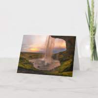 Ansicht von Wasserfall Islands Seljalandsfoss