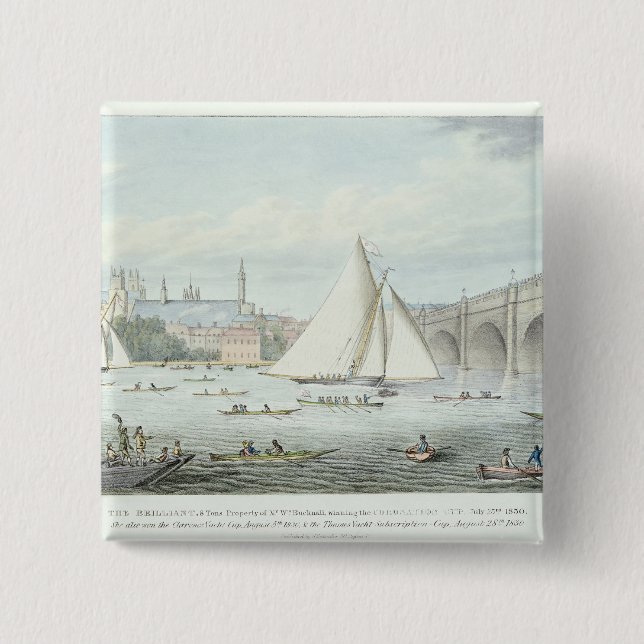 Ansicht von Westminster und von Brücke, mit a Button (Vorderseite)