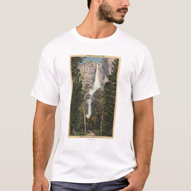Ansicht von Yosemite Falls u. von Tal T-Shirt (Vorderseite)