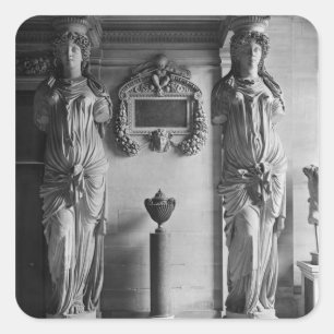 Ansicht von zwei Caryatids von den Caryatids Quadratischer Aufkleber