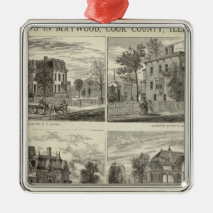 Ansichten in Maywood, Cook County, Illinois Silbernes Ornament